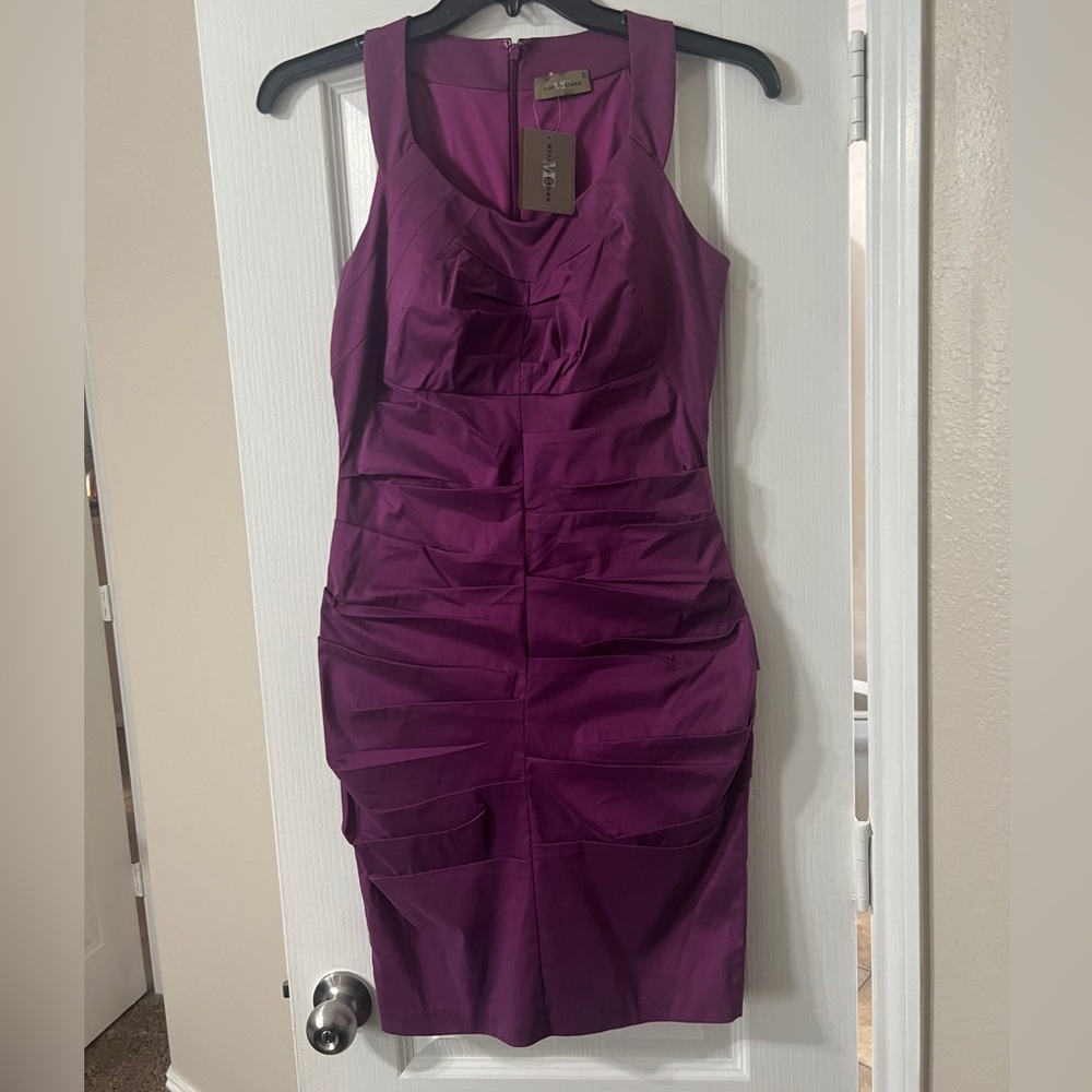 Elegant Purple Sleeveless Mini Dress